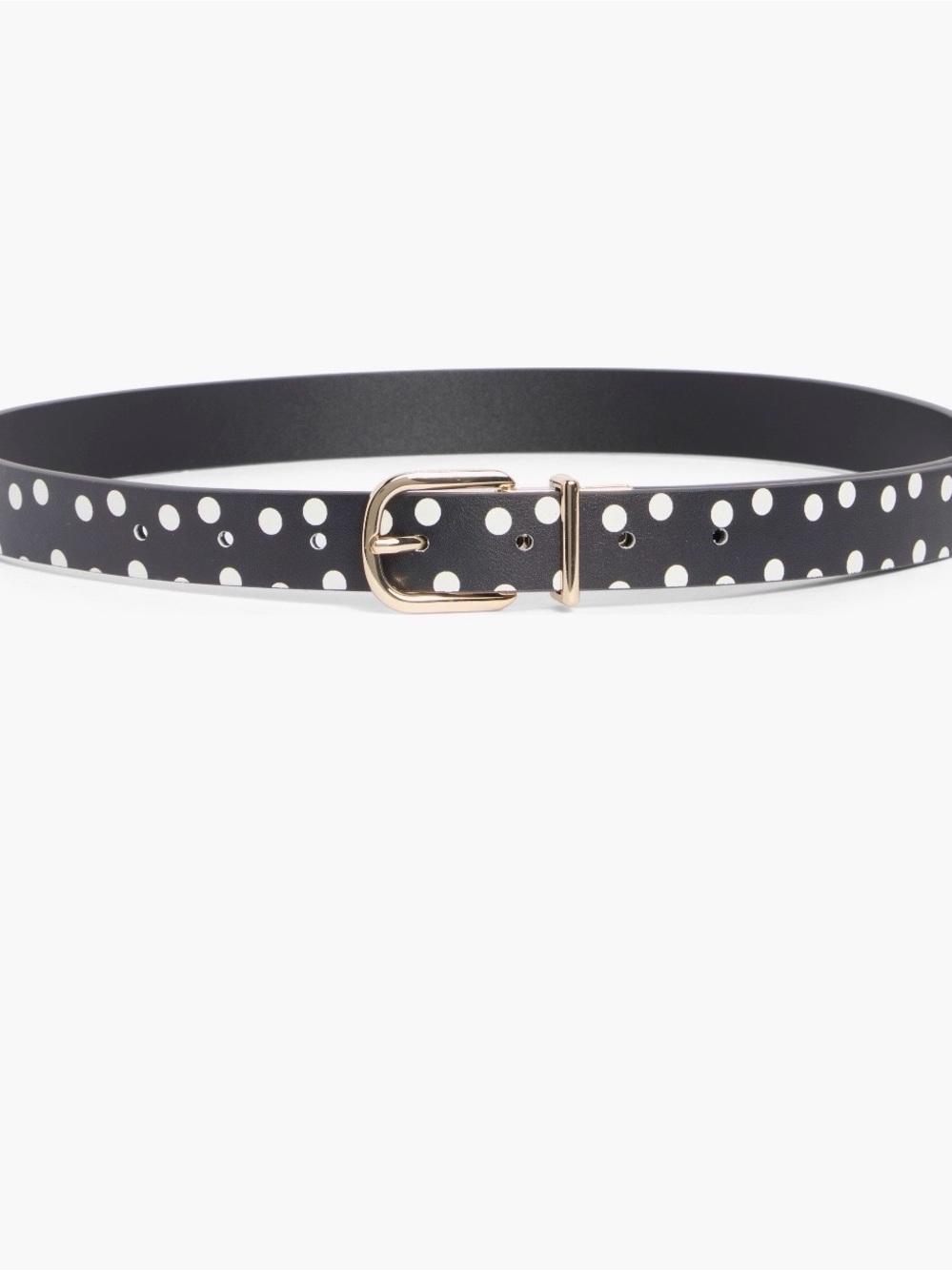 kate spade Black and White Polka Dot Belt with Gold Buckle reversible to black